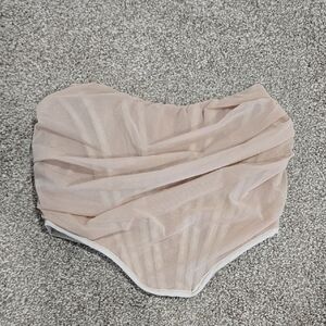 Princess Polly Beige Crop Top Size 6